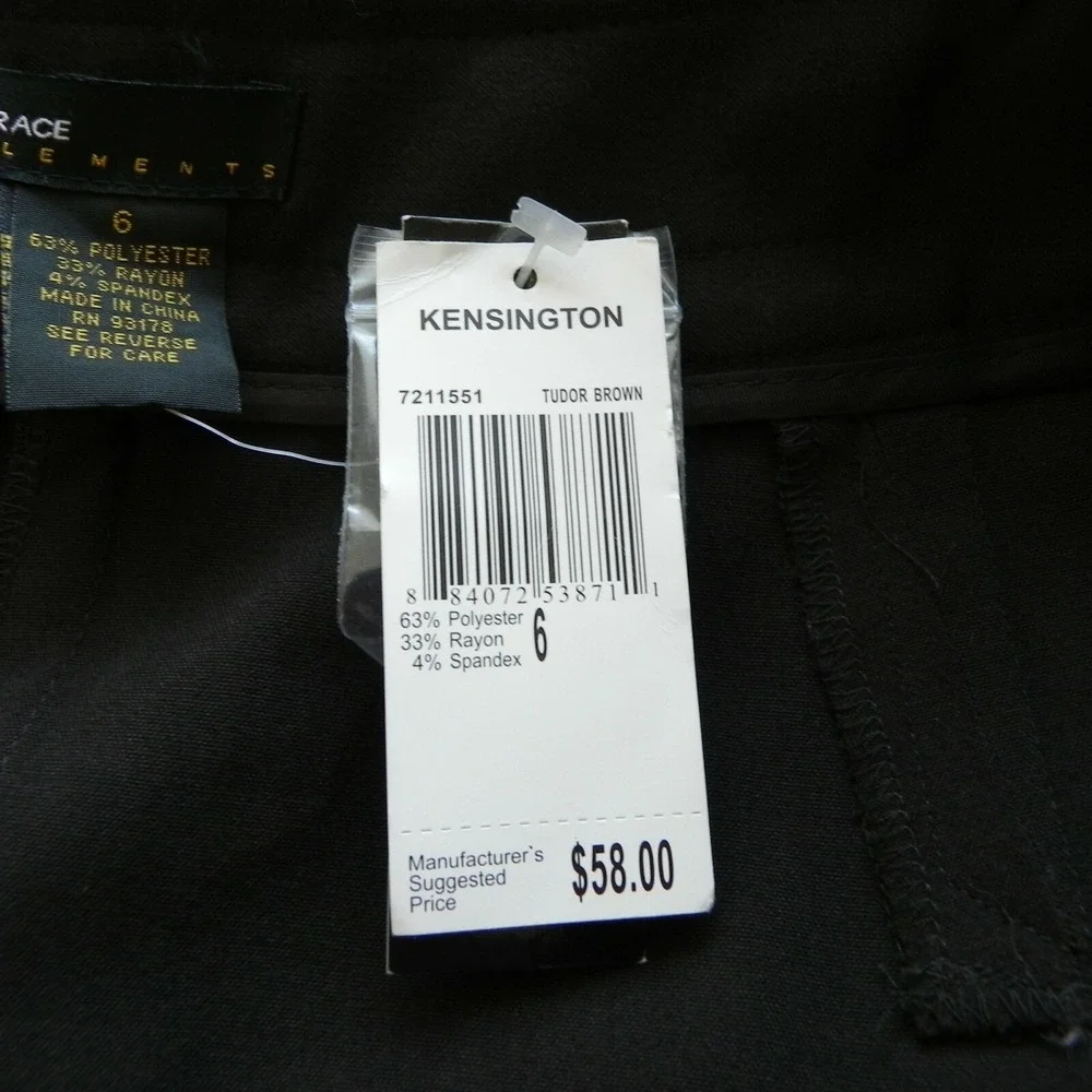 Grace Elements Skirt Womens‎ 6 Kensington Pencil Business Office Tudor Brown NWT